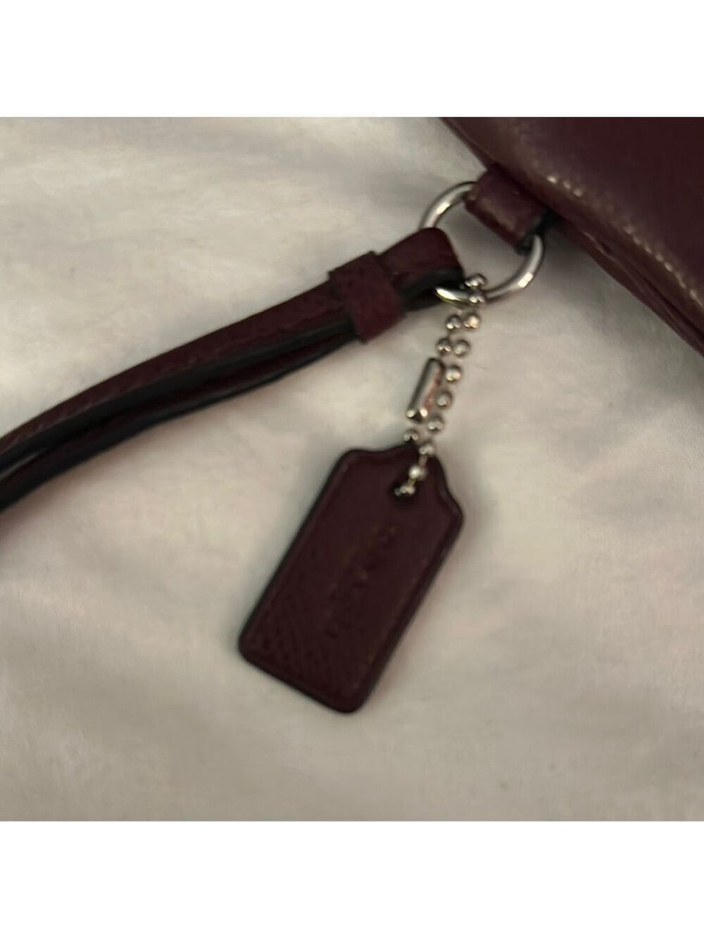Coach Burgundy Leather Clutch Wristlet - Picture 5 of 9